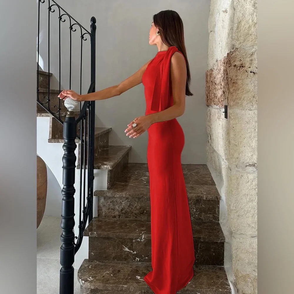 026. Commense Beloved Knotted Sleeveless Long Dress - Picture 2 of 5